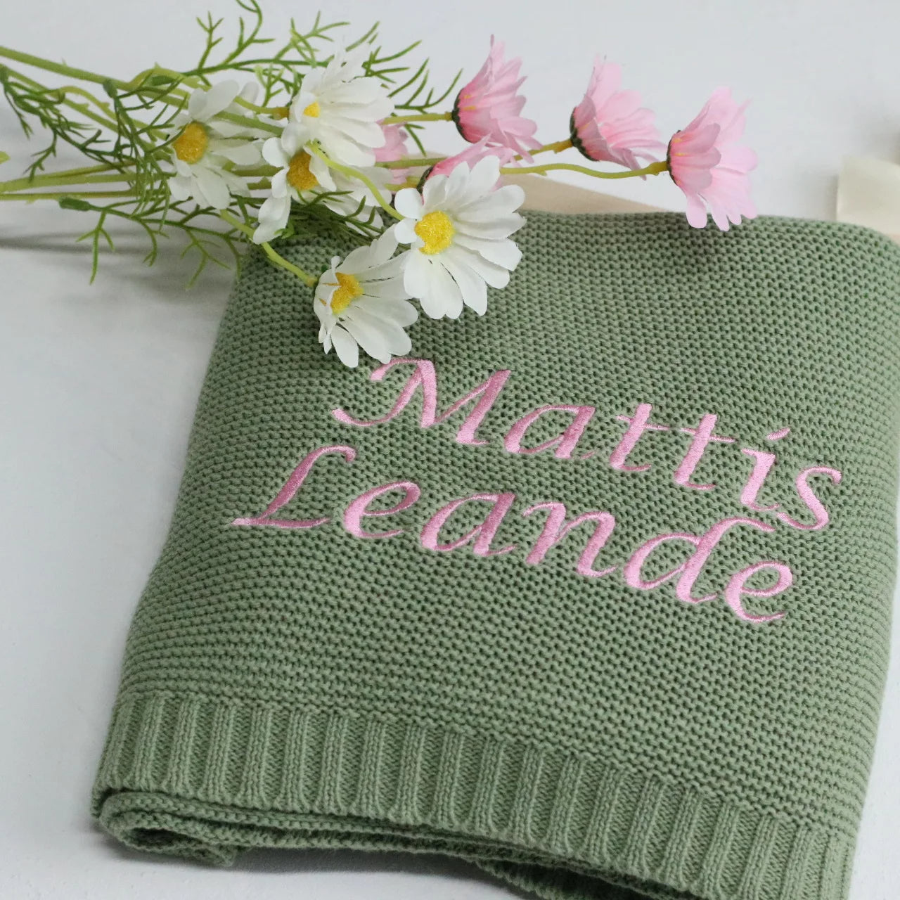 Personalised Premium Knitted Baby Blanket
