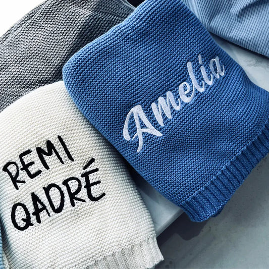 Personalised Premium Knitted Baby Blanket