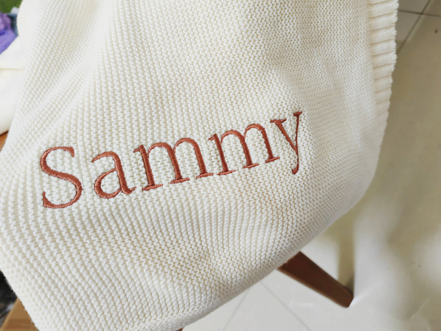 Personalised Premium Knitted Baby Blanket