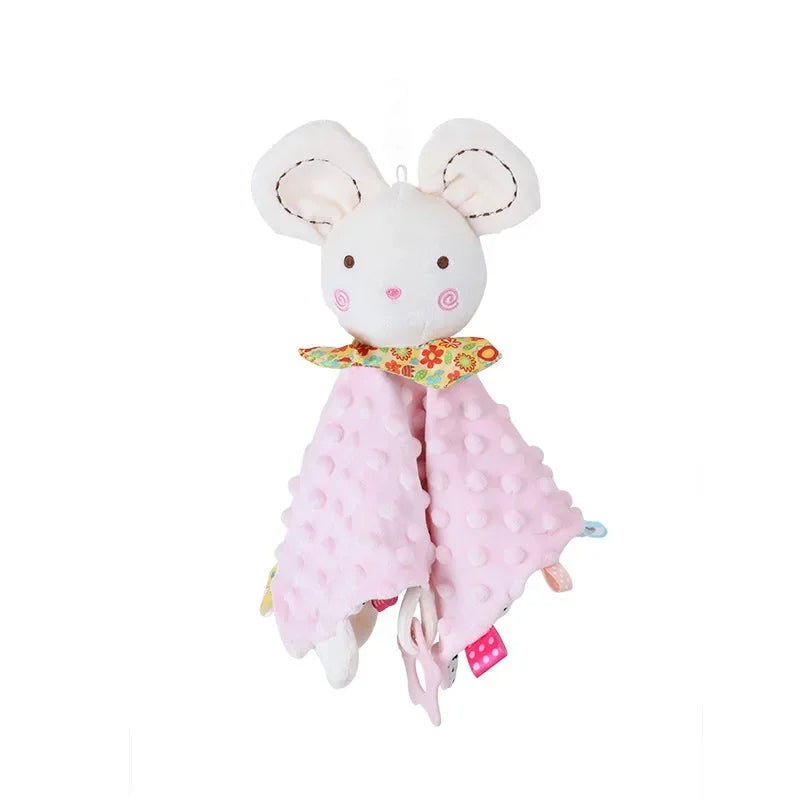 Personalised Organic Cotton Security Blanket with Stuffed Animal & Silicone Teether