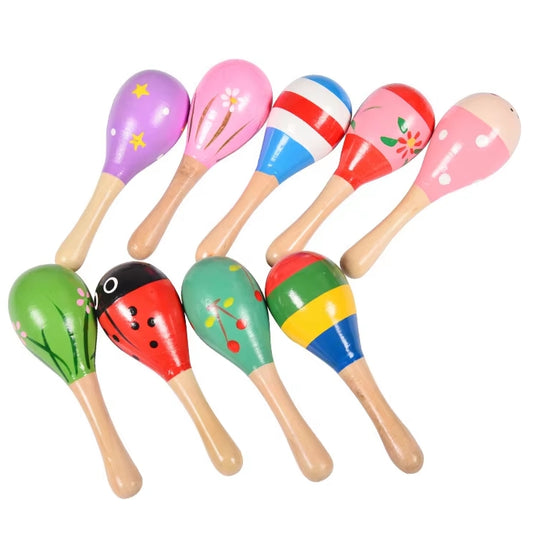 Wooden Percussion Rattle (any age) (Random Colour)