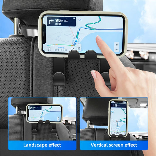 Car Backseat Organiser Hook with Mobile Phone Holder