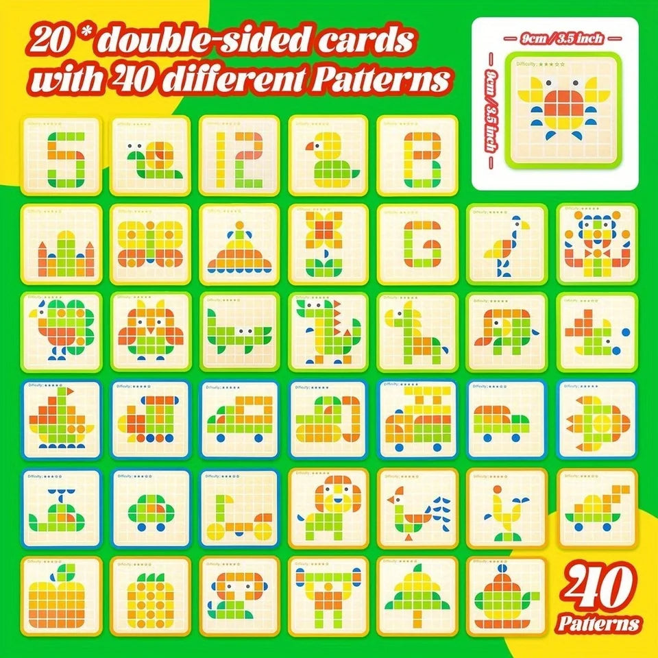 Wooden Montessori Mosaic Puzzle Set (3+ years)