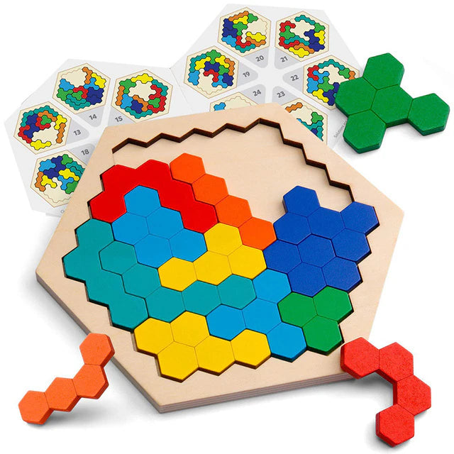 Wooden Hexagon Puzzle (5+ years)