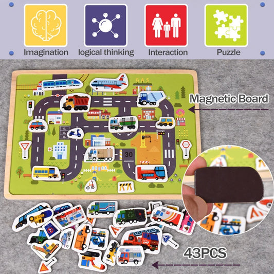 Magnetic Traffic Puzzle & Game (3+ years)