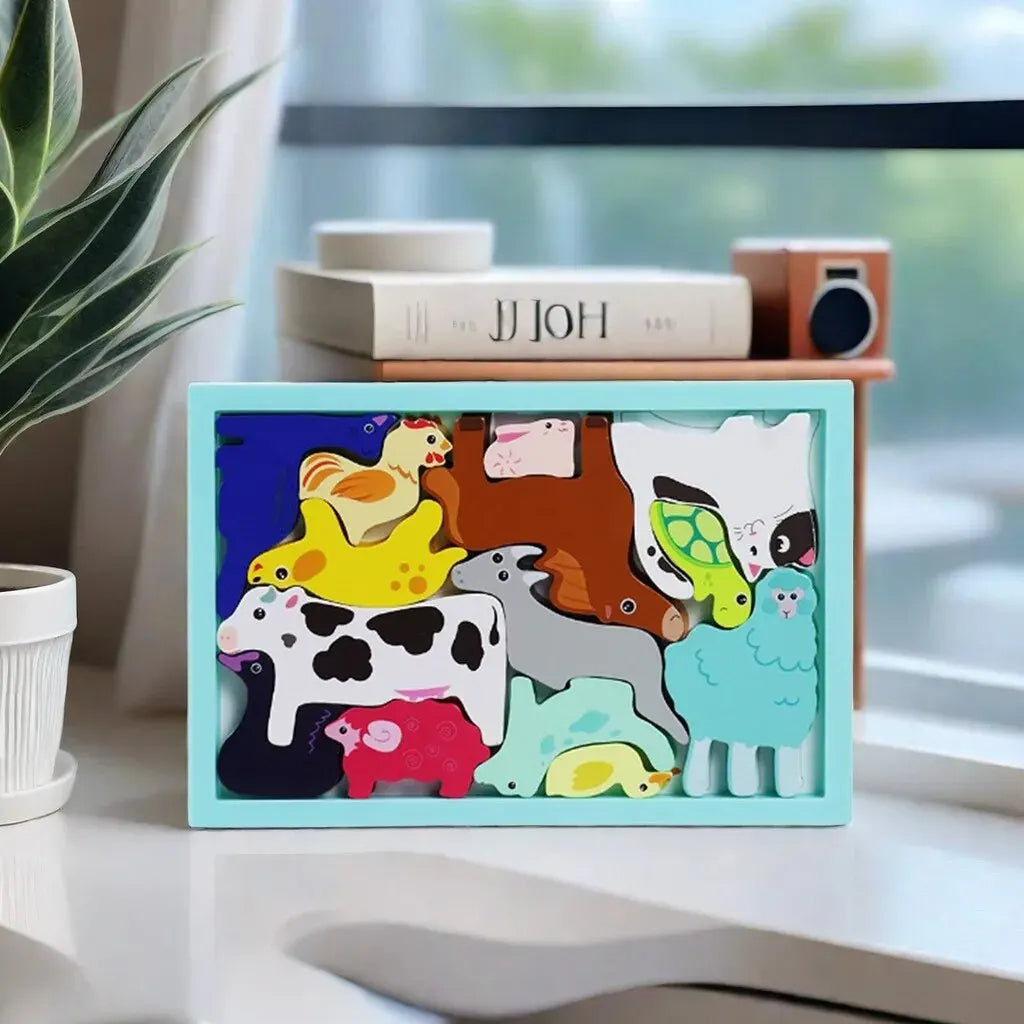 Montessori Wooden Animal Puzzle (3+ years)-Little Travellers