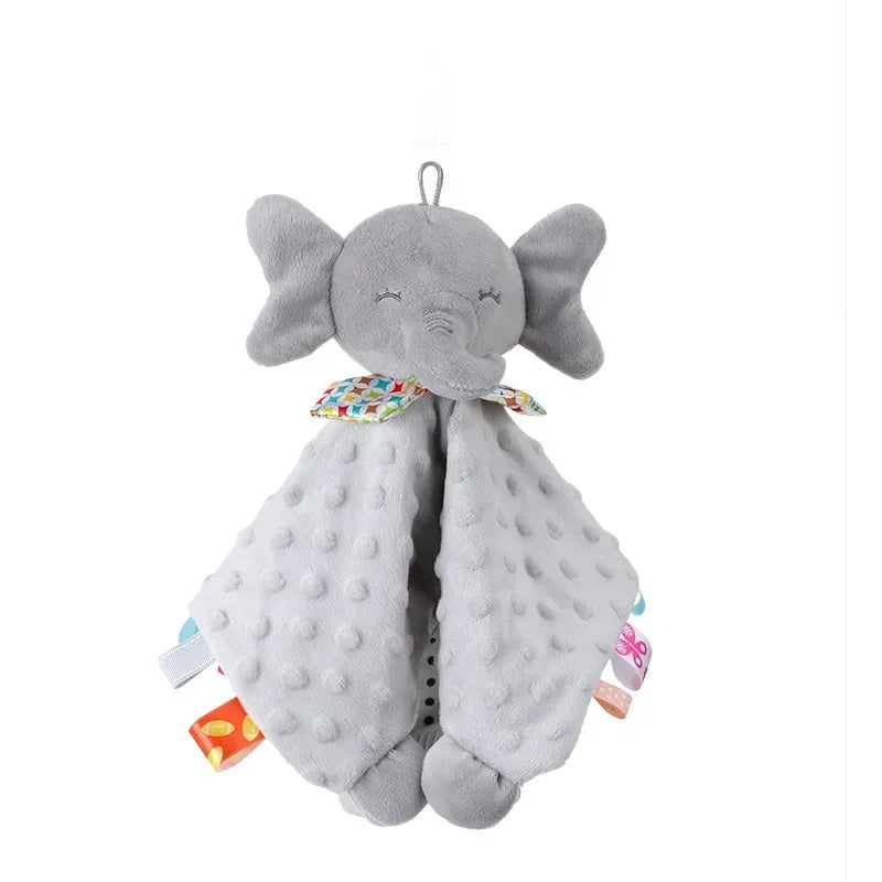 Personalised Organic Cotton Security Blanket with Stuffed Animal & Silicone Teether