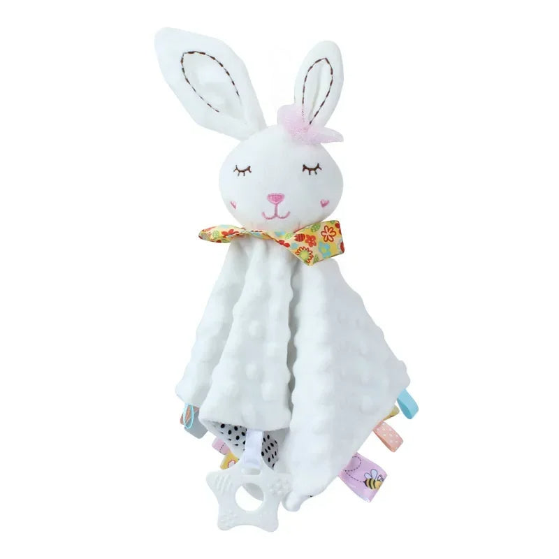 Personalised Organic Cotton Security Blanket with Stuffed Animal & Silicone Teether