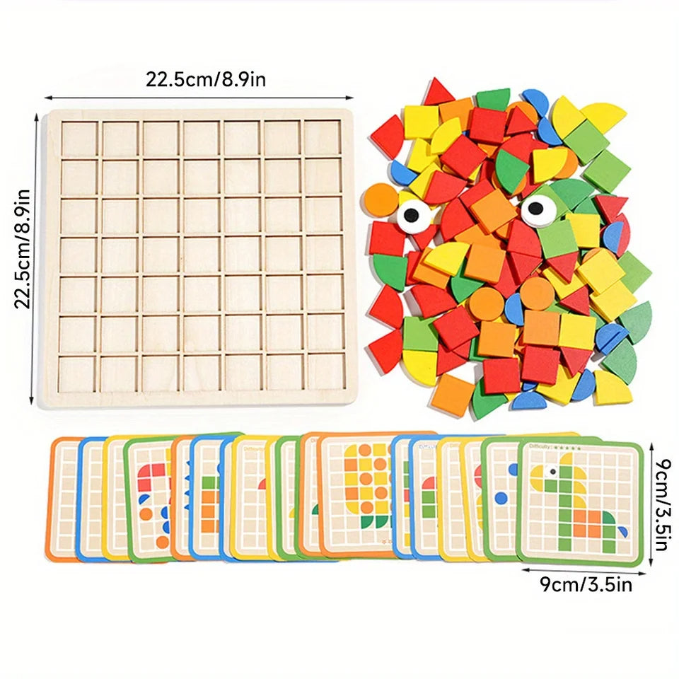 Wooden Montessori Mosaic Puzzle Set (3+ years)