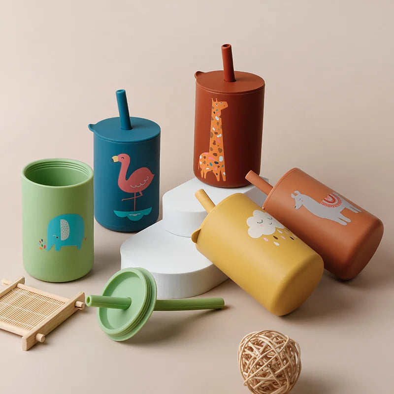 150ml Silicone Baby/Toddler Drink Cup with Straw (6+ months)
