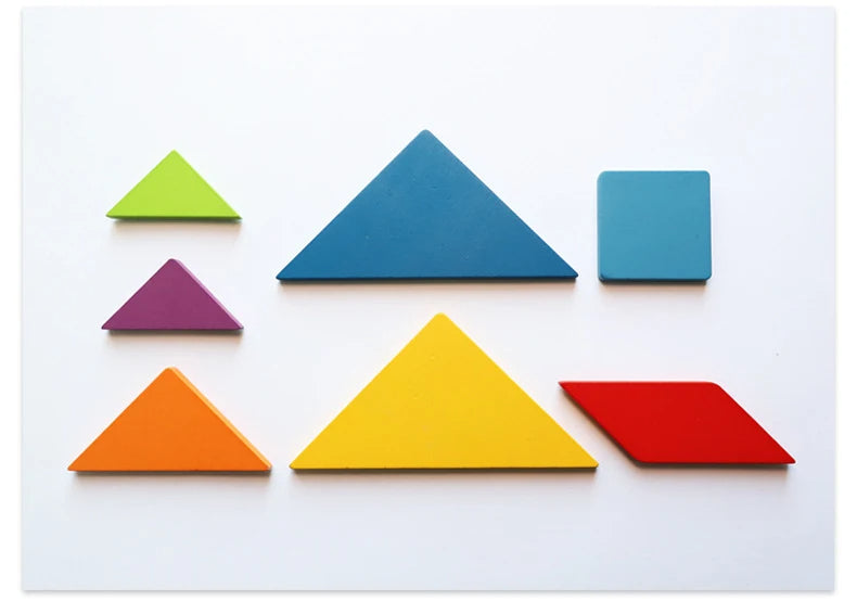 Wooden Montessori Tangram Puzzle in a Metal Box (3+ years)