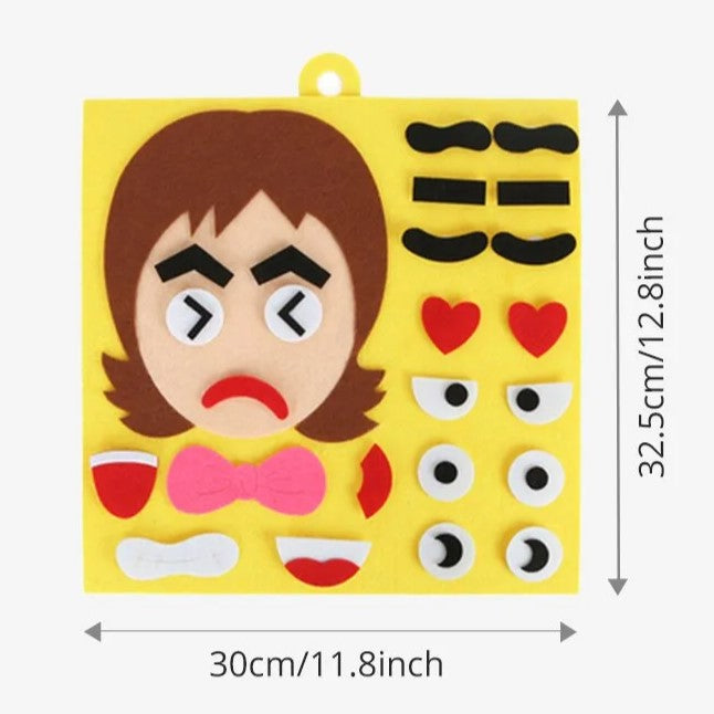 Felt Emotions and Feelings Matching Toy - Girl/Pink (3+ years)-Little Travellers