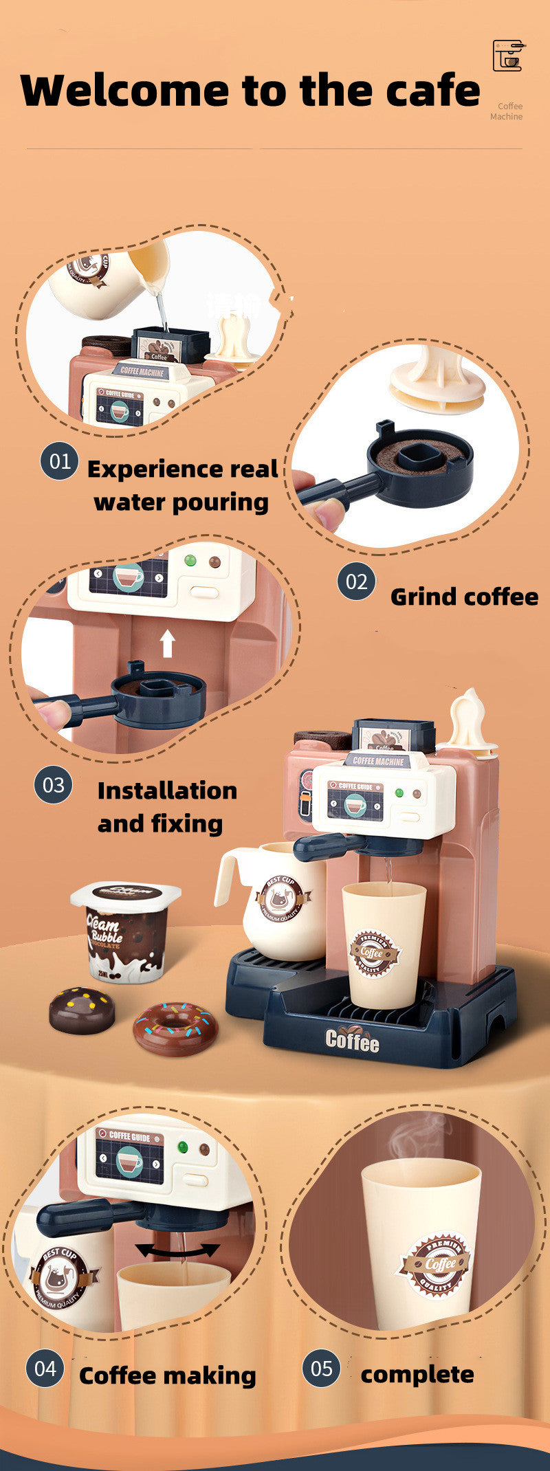 Kids Pretend Coffee Shop (3 to 8 years)-Little Travellers