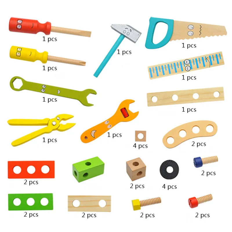 Montessori Wooden Toolbox Pretend & Assembly Simulation Set (3+ years)-Little Travellers