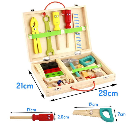 Montessori Wooden Toolbox Pretend & Assembly Simulation Set (3+ years)-Little Travellers