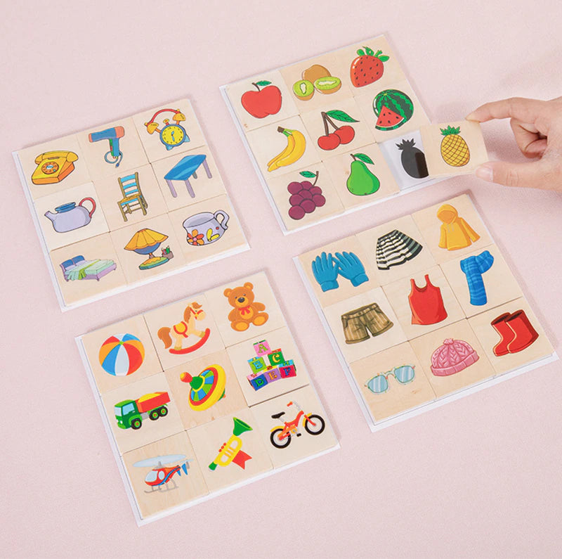 Wooden Montessori Shadow Matching Puzzle with Fruits