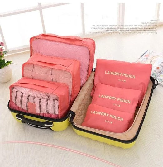 Travel Luggage Organiser Bags (Set of 6)