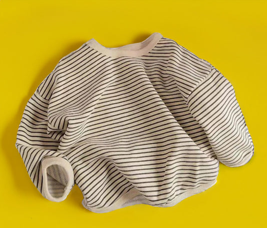 White and Black Striped Jumper