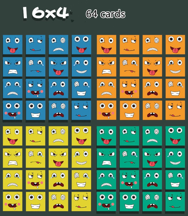 Wooden Cubes Facial Expressions & Emotions Puzzle/Game