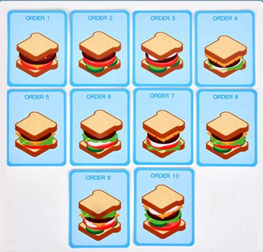 Wooden Montessori Stackable Sandwich Simulation Game