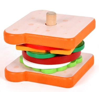 Wooden Montessori Stackable Sandwich Simulation Game