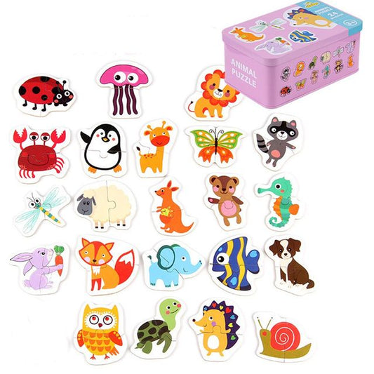 Puzzle - Montessori Puzzle Set With 24 Animals