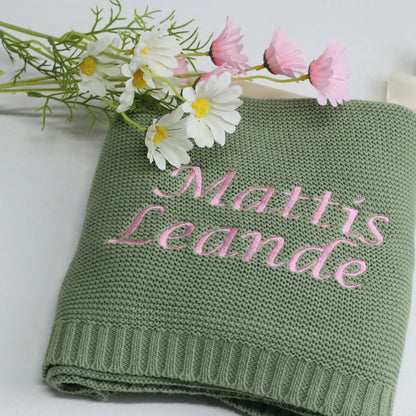 Personalised Premium Knitted Baby Blanket