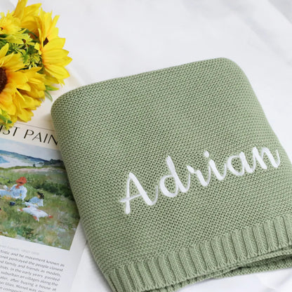 Personalised Premium Knitted Baby Blanket