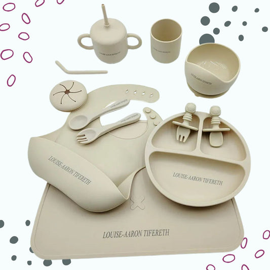 Personalised Silicone Baby Dining Set (12 Pieces)