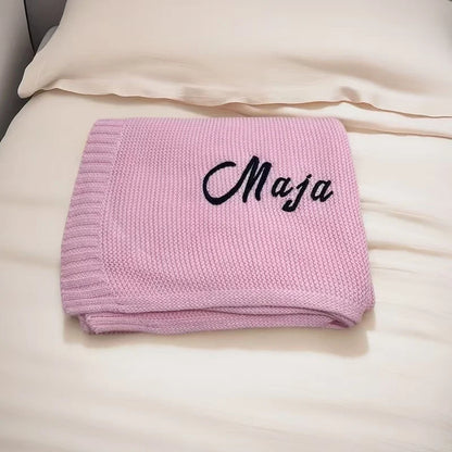Personalised Premium Knitted Baby Blanket