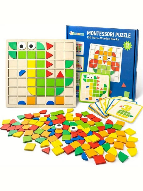 Wooden Montessori Mosaic Puzzle Set (3+ years)