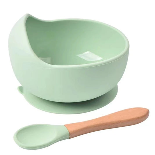 2-Piece Silicone Bowl & Spoon Set (6+ months)-Little Travellers
