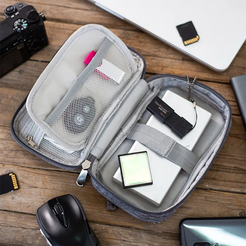 Travel Earphones & Charger Cable Organiser Bag