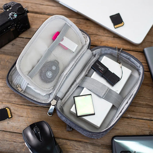 Travel Earphones & Charger Cable Organiser Bag