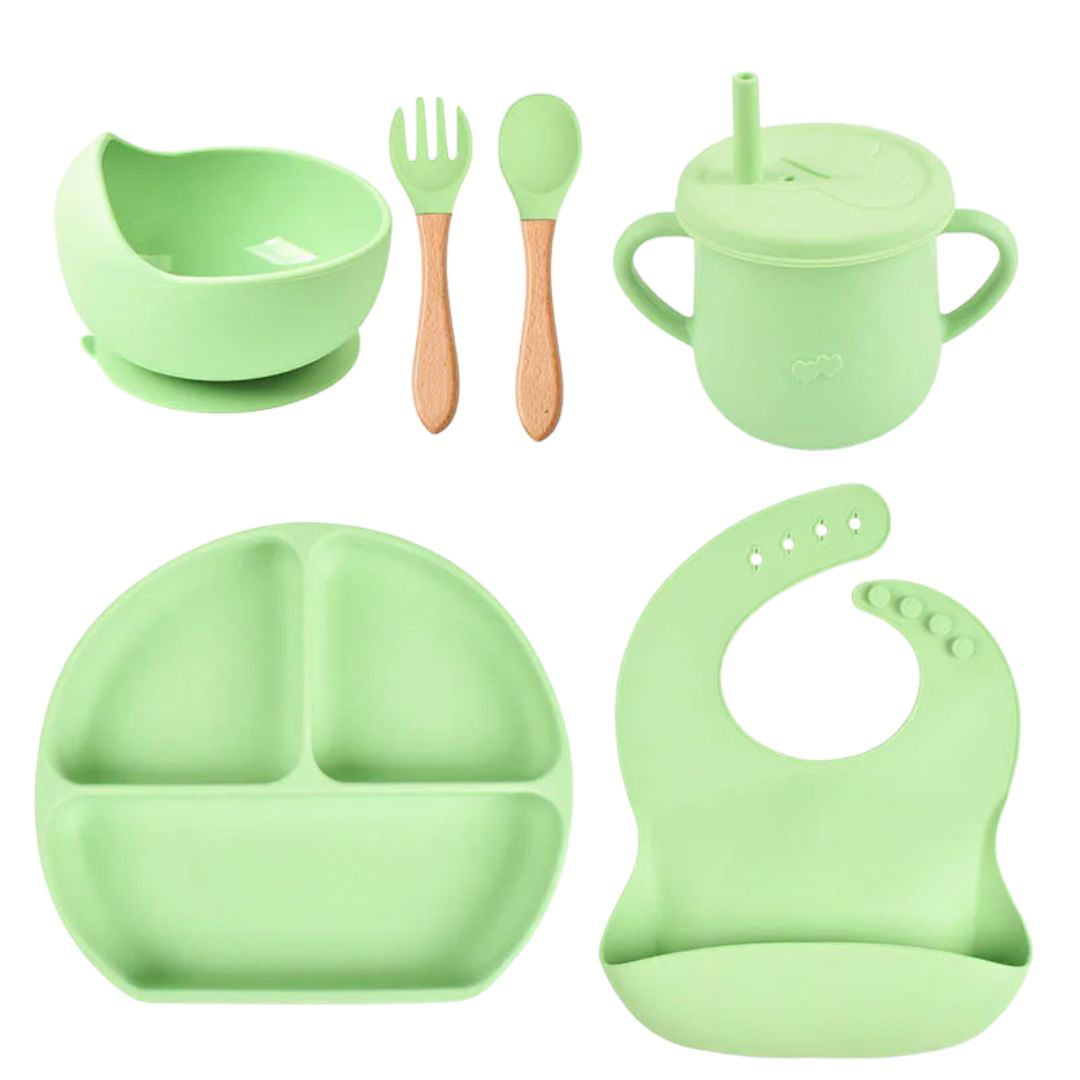 Personalised Silicone Baby Feeding Set (6 Pieces)