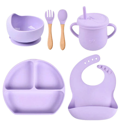 Personalised Silicone Baby Feeding Set (6 Pieces)