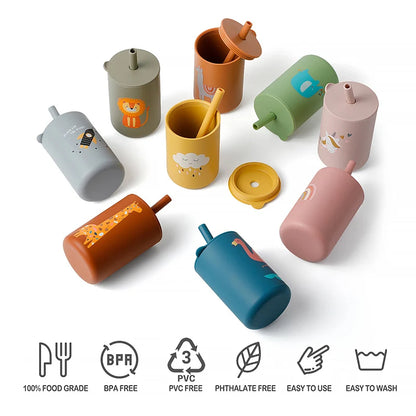 150ml Silicone Baby/Toddler Drink Cup with Straw (6+ months)