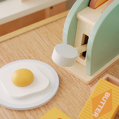 Montessori Wooden Toaster/Breakfast Pretend Play Set (3+ years)