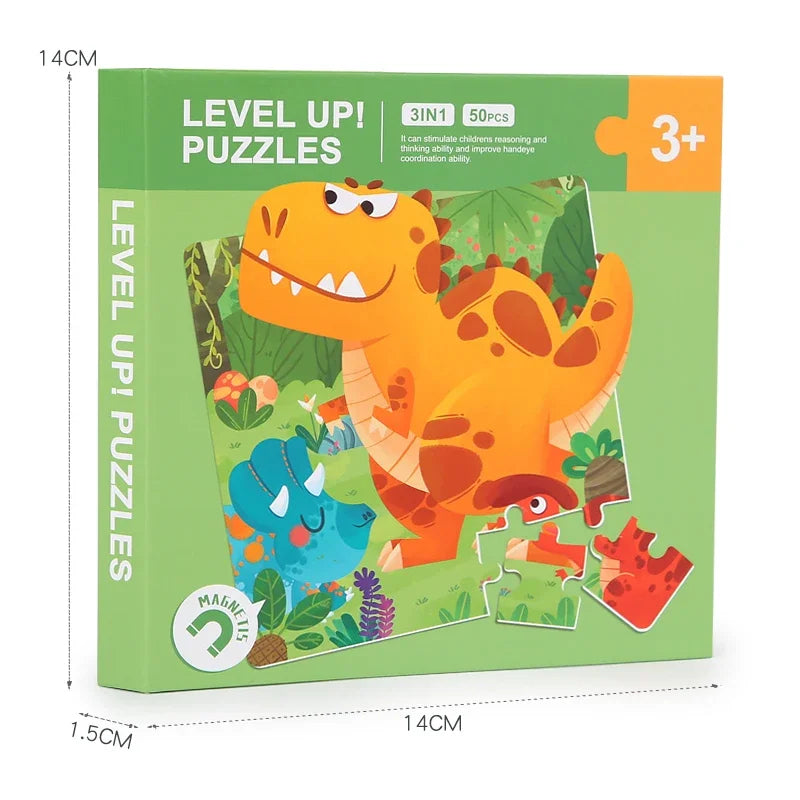 Magnetic Leveled Puzzle Book (9/16/25 pieces) (3 to 6 years)