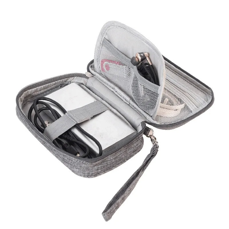 Travel Earphones & Charger Cable Organiser Bag