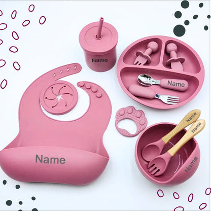 Mealtime Essentials - Personalised Silicone Baby Feeding Set (11 Pieces)