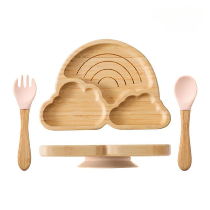 Personalised Bamboo Baby/Toddler Feeding Set (3 Pieces) - Cloud