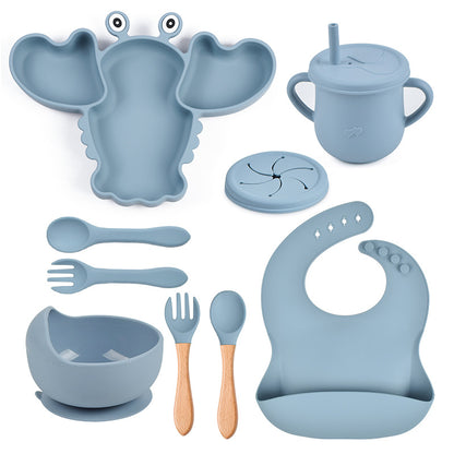 Pinch-perfect Lobster - Personalised Silicone Baby Feeding Set (11 Pieces)