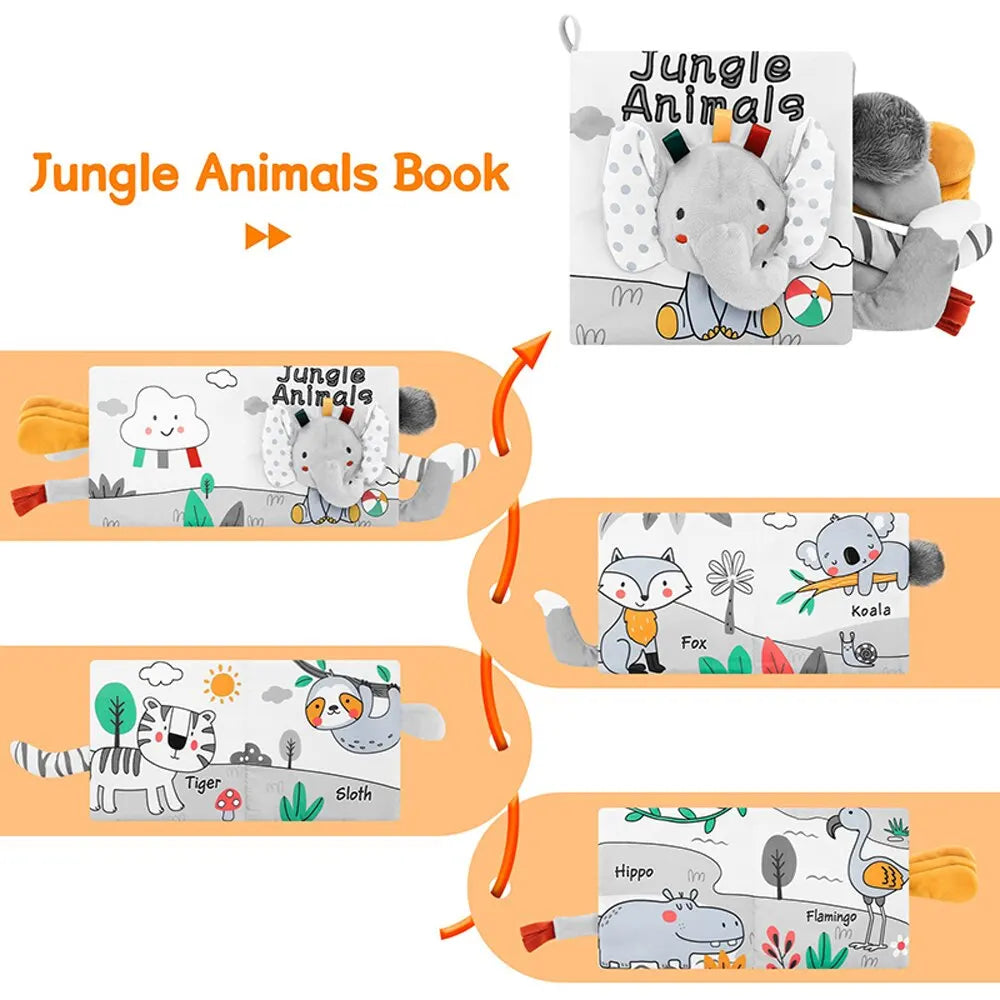 Baby's First Sensory Book - Jungle Animals (3+ months)-Little Travellers