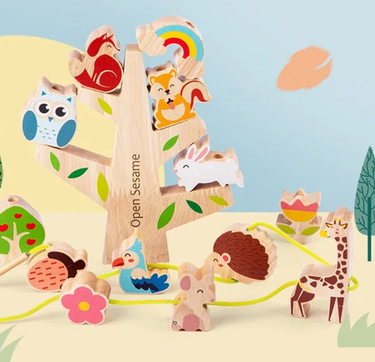 Toy - Montessori Wooden Animal Balancing Set