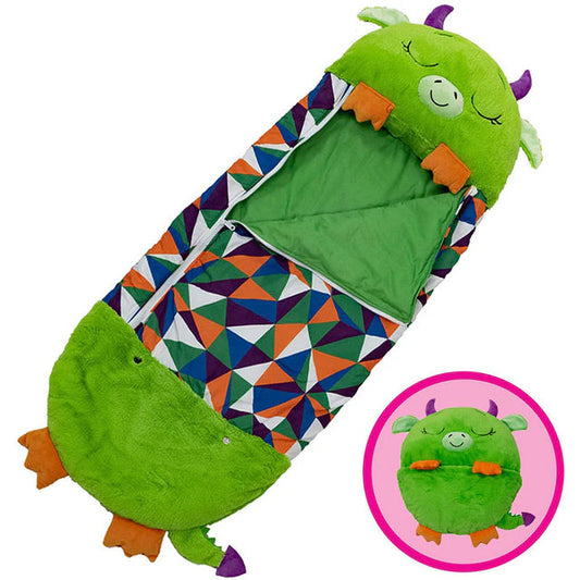 2-in-1 Foldable Kids' Sleeping Bag - Friendly Dragon (3+ years)-Little Travellers