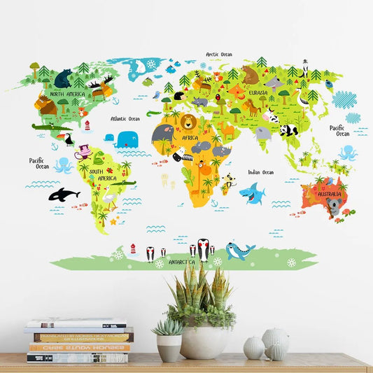 Children's Removable World Map Decal-Little Travellers