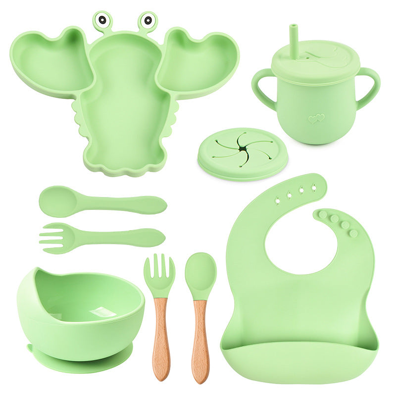 Pinch-perfect Lobster - Personalised Silicone Baby Feeding Set (11 Pieces)