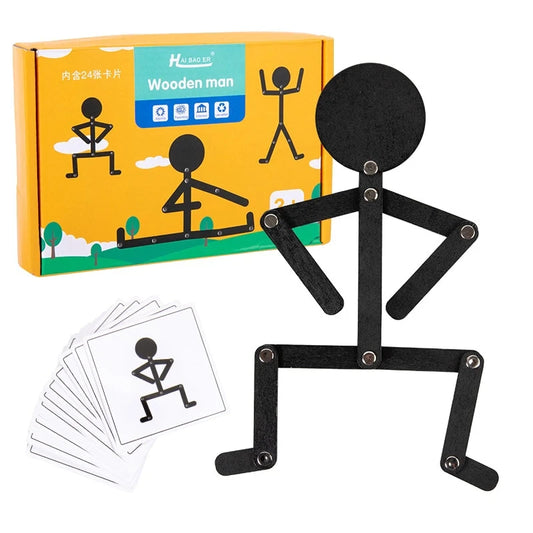 Montessori Educational Wooden Stick Man Puzzle-Little Travellers
