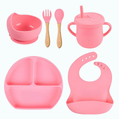 Personalised Silicone Baby Feeding Set (6 Pieces)